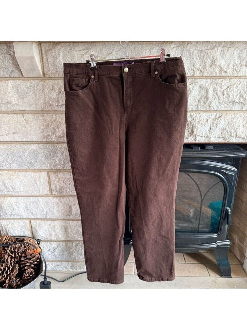 Gloria Vanderbilt Brown Women's Straight Leg Amanda Pants Size 16